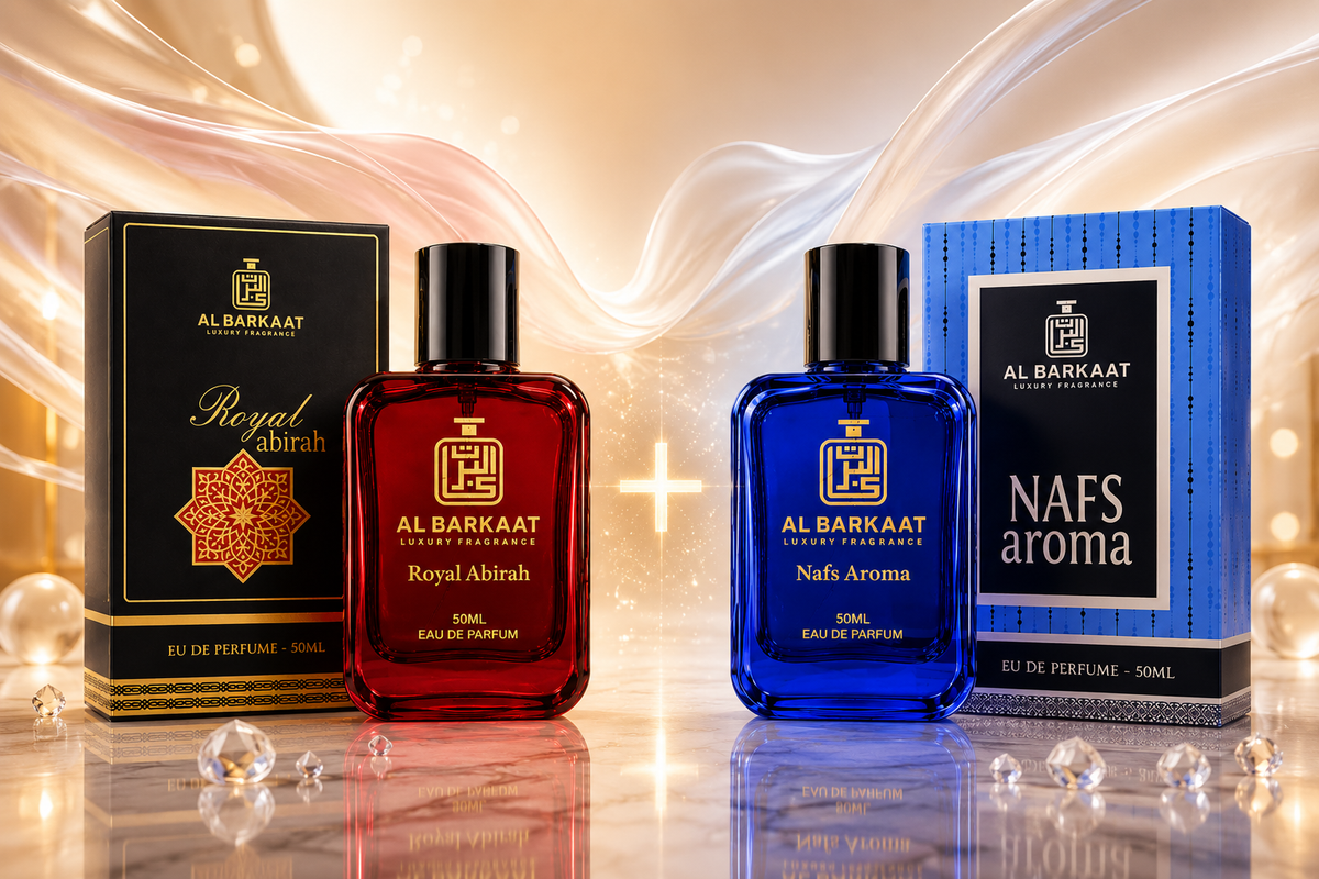 AL BARKAAT Signature Perfume Gift Set | Nafs Aroma + Royal Abirah | 2 x 50ML Luxury Eau De Parfum | Long Lasting Fragrance Gift Set for Men & Women