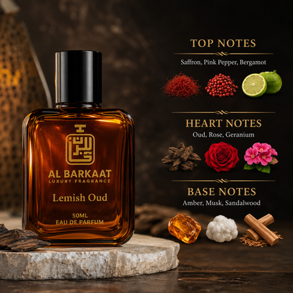 Lemish Oud Parfum 50ML | Rich Arabic Woody Oud & Spicy Fragrance | For Men & Women
