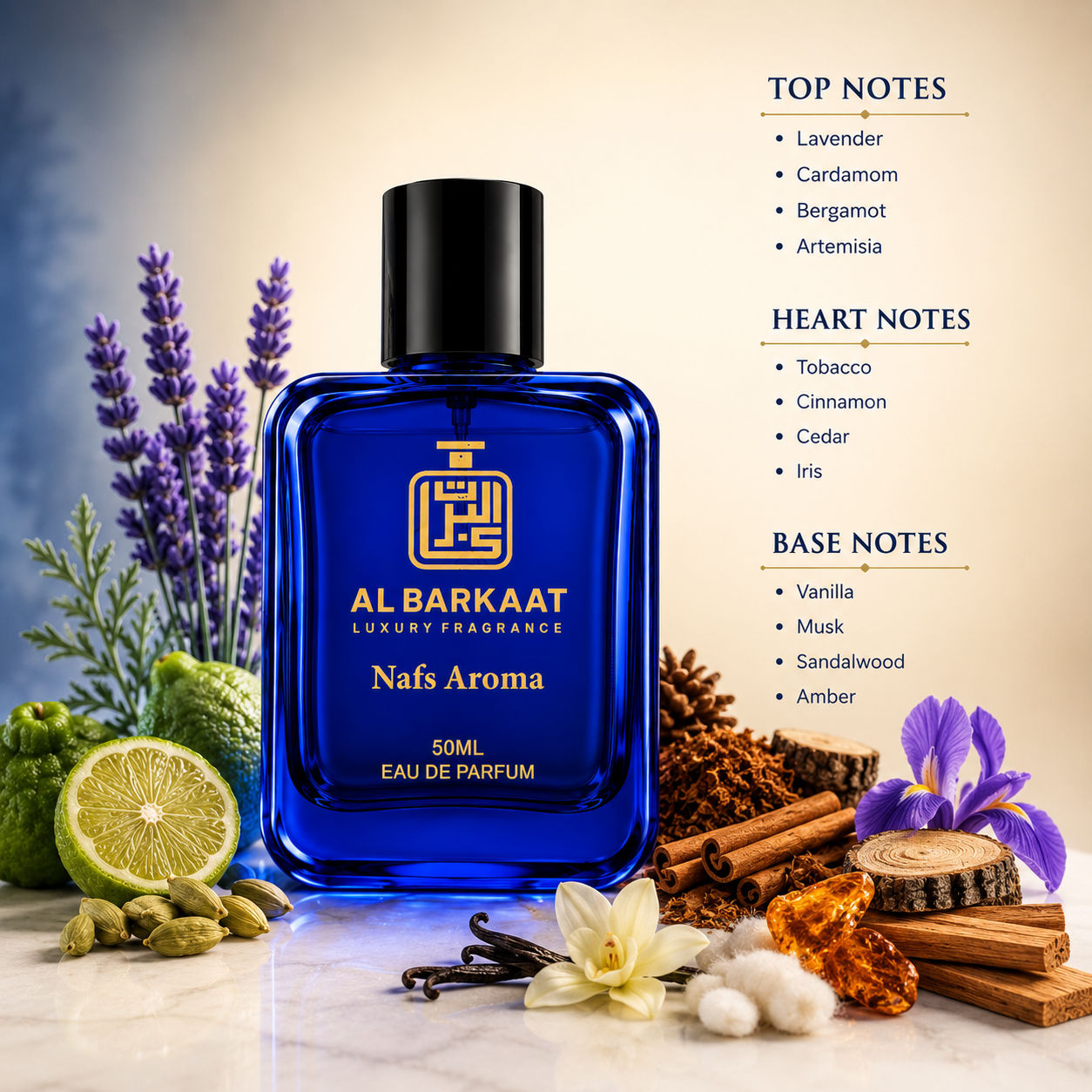 Nafs Aroma Parfum 50ML | Fresh Citrus & Woody Fragrance | For Men & Women