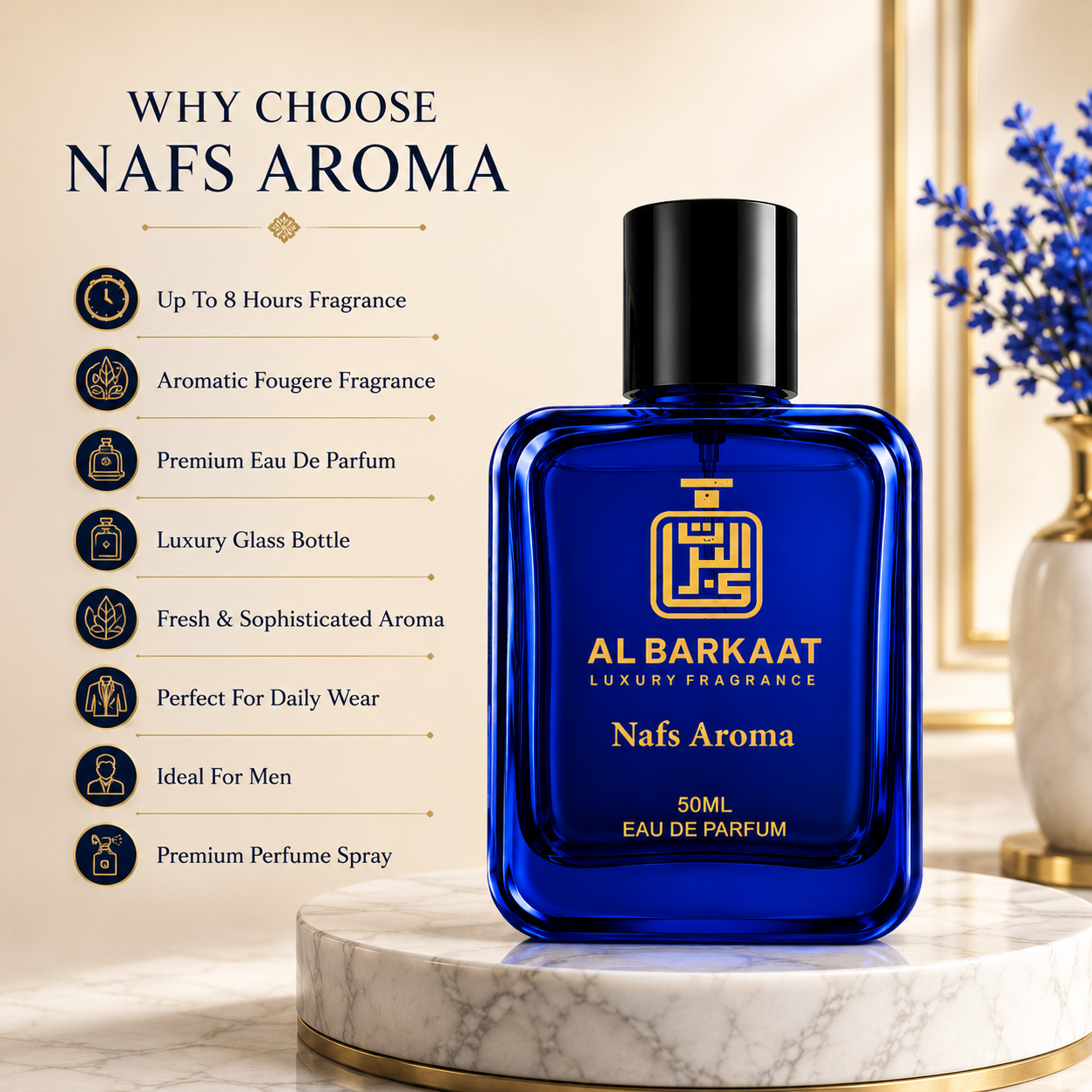 Nafs Aroma Parfum 50ML | Fresh Citrus & Woody Fragrance | For Men & Women