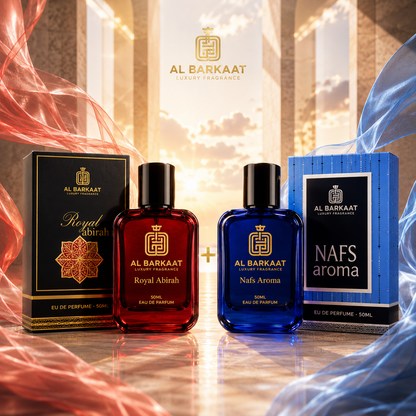 AL BARKAAT Premium Perfume Gift Set | Lemish Oud + Royal Abirah | 2 x 50ML Eau De Parfum
