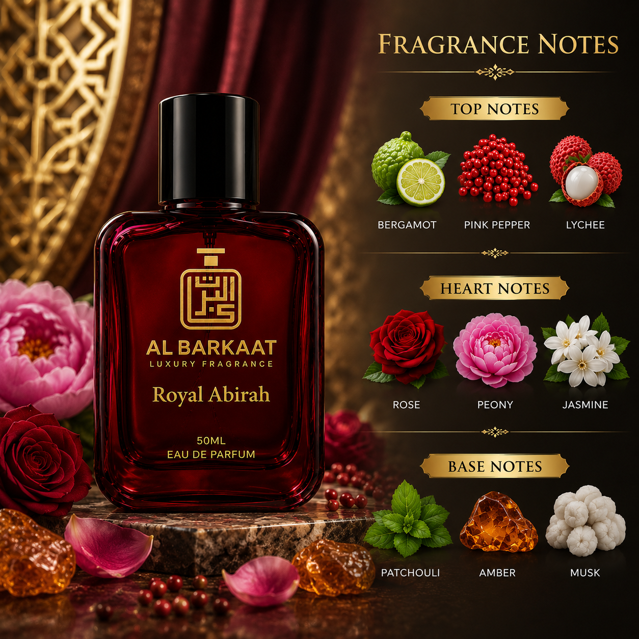 Royal Abirah Parfum 50ML | Sweet Fruity Floral & Musky Fragrance | For Men & Women